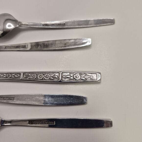 Imperial Stainless Japan 5-piece Flatware Set IMI57 Vintage Floral - Picture 13 of 14